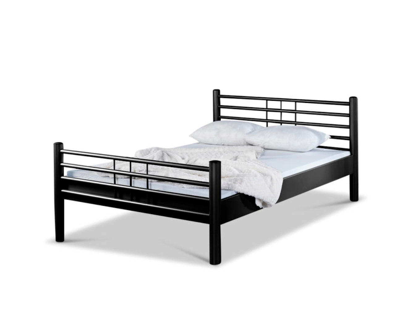 METALLBETT Lea / 140 x 200 cm / schwarz - Schwarz, Metall (140/200cm) - BED BOX