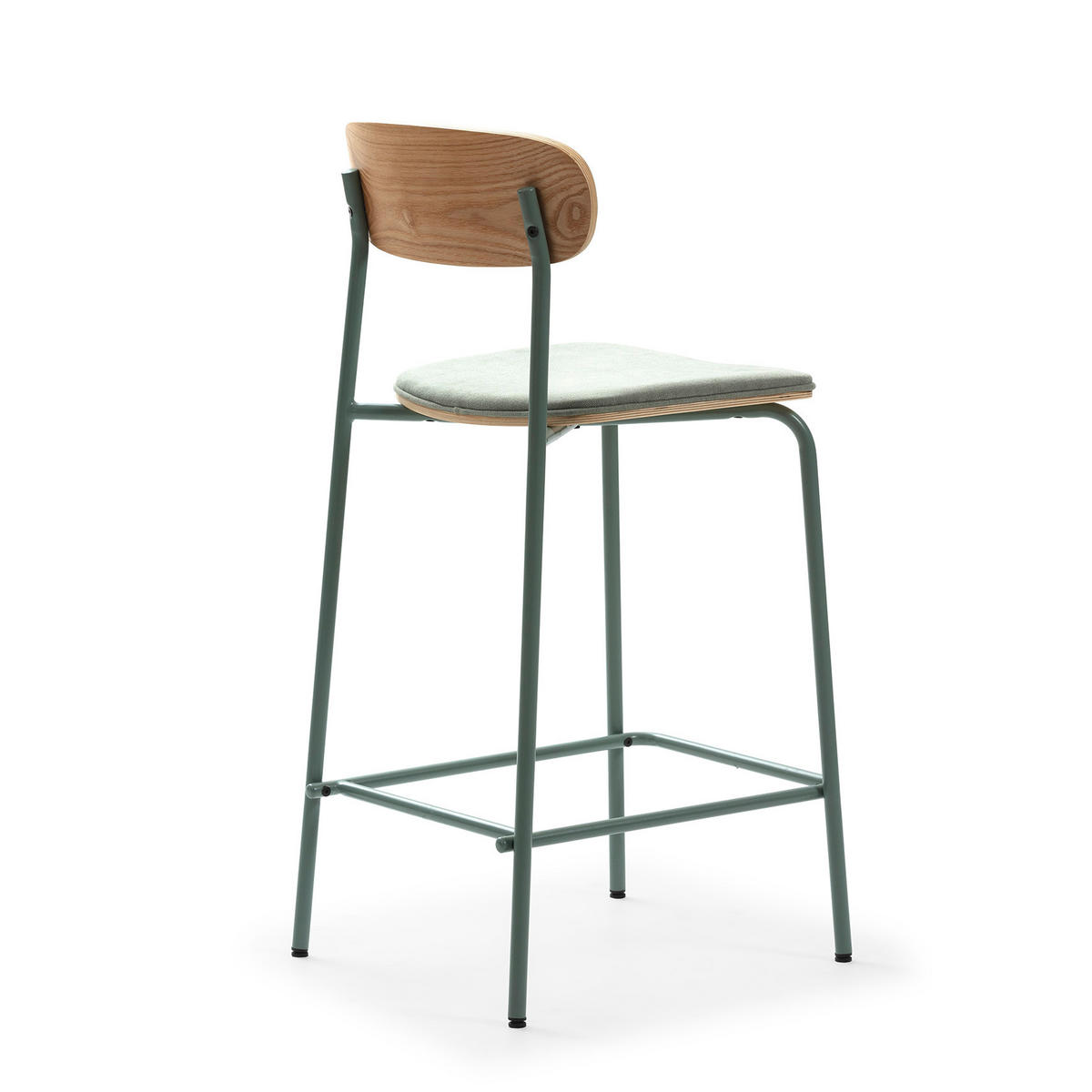 BARHOCKER (Set aus 2) aus Stoff mit schwarzen Metallbeinen - adriana 42/48/66 cm - Grün, Textil (48/66/42cm) - Drawer