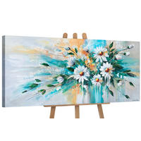 GEMÄLDE Sonnige Gänseblümchen auf Keilrahmen 115x50 cm - Multicolor, Holz (115/50cm) - YS-art gallery