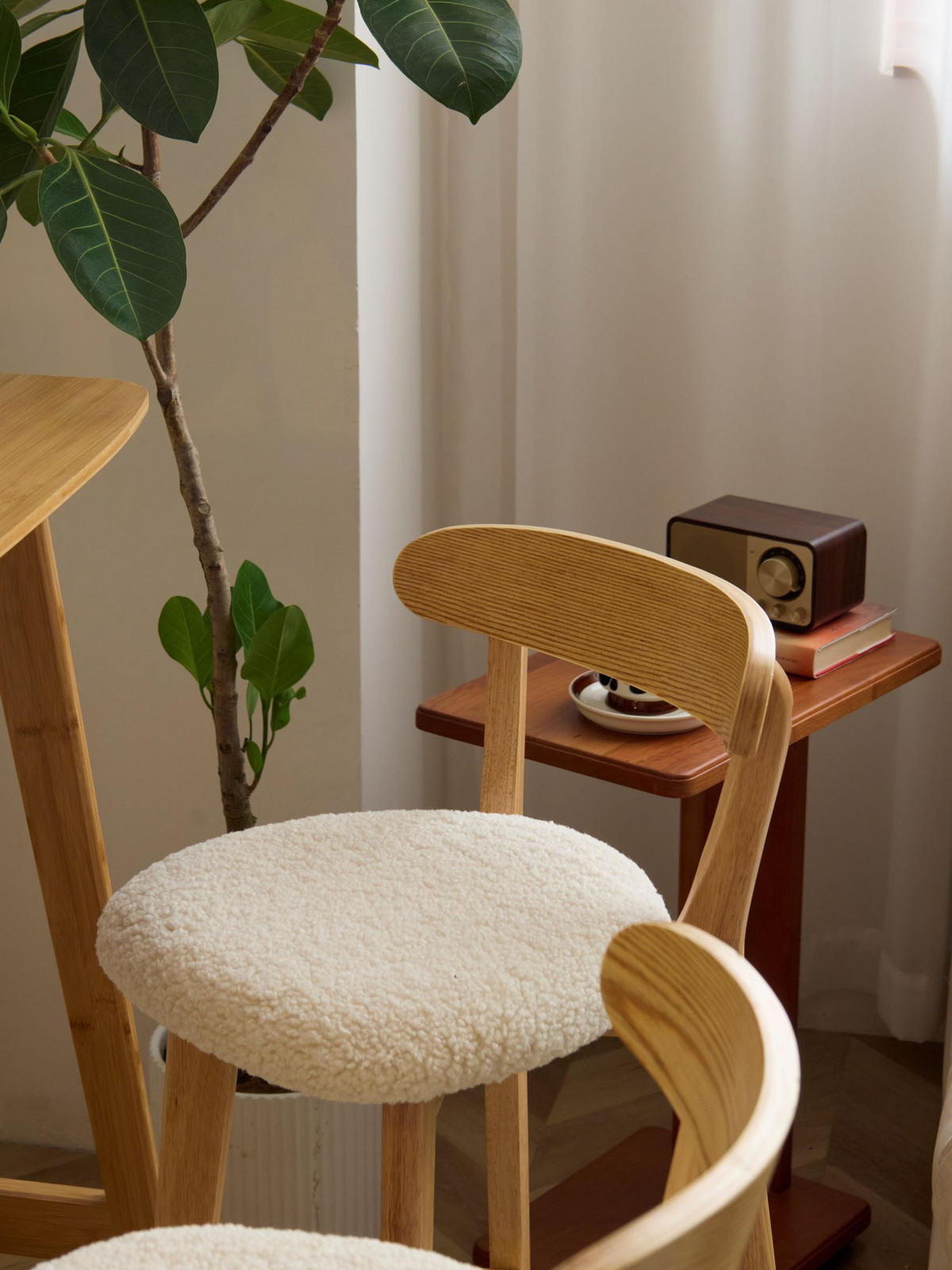 BARHOCKER 2er-Set Stoff Weiß - Weiß, Textil (38/92/42cm) - Nordlys