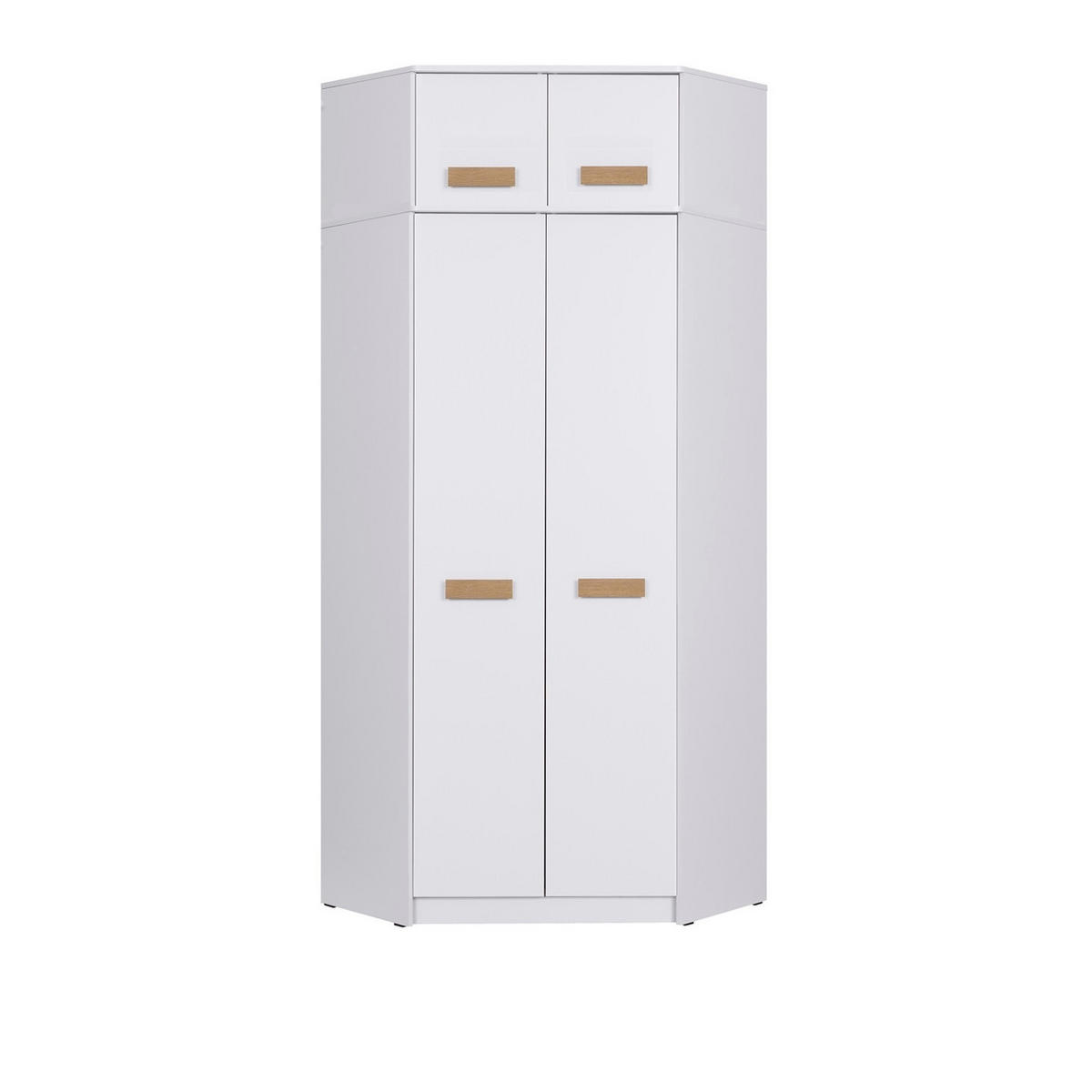 ECKKLEIDERSCHRANK+SCHRANKAUFSATZ GRANT G8+G15/B WEIß 91/235/91 - Weiß, Holzwerkstoff (91/235/91cm) - Marmex Möbel