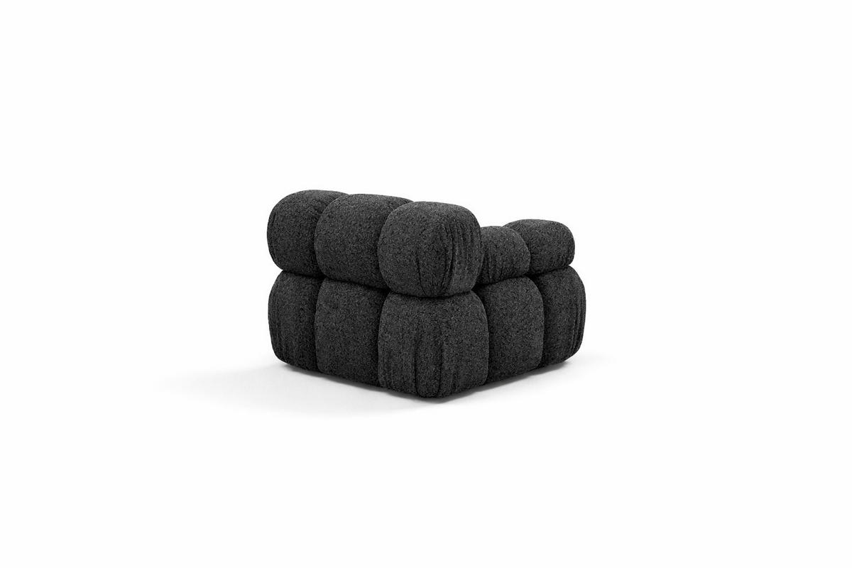 MODUL Seitlich, Für Modulares System, Stoff Abriamo, Graphit, Links, Selia - Dunkelgrau, Holz (95/70/95cm) - Kaiser Möbel