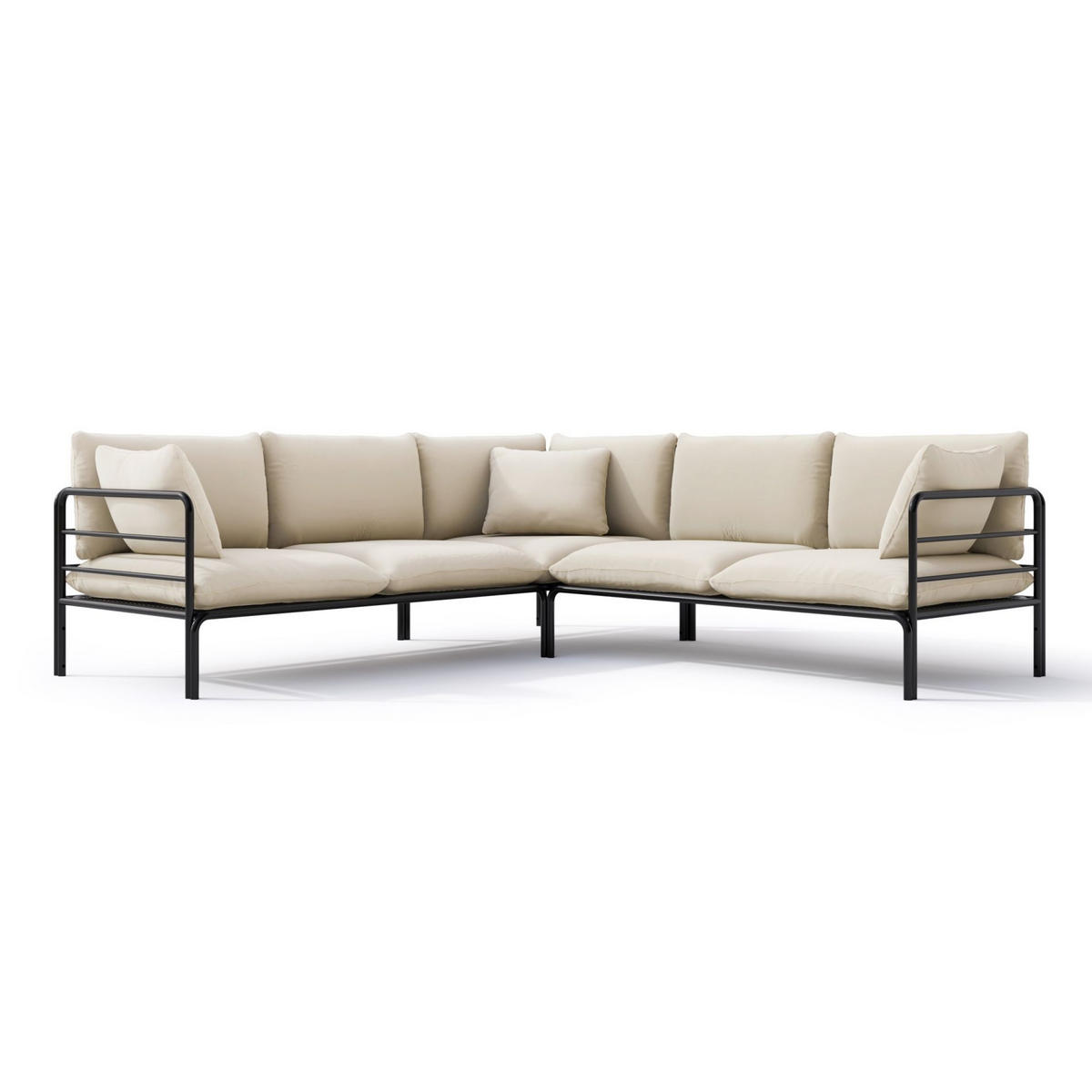 GARTENECKSOFA Worcully Beige / Schwarz - Beige, Textil (229/80/229cm) - Selsey