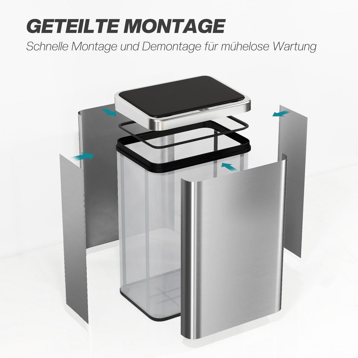ELEKTRICKÝ KOŠ z ABS a nerezové oceli 430, stříbrný - stříbrná, kov (26/55/35.5cm) - HOMCOM