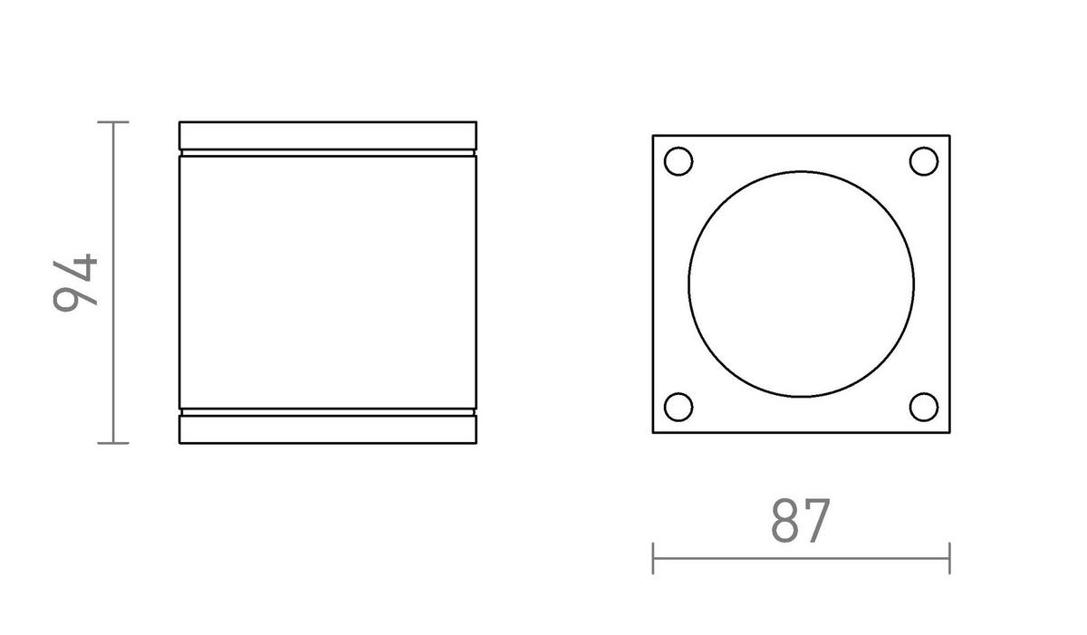 AUSSENLEUCHTE RODGE Weiß 35 W IP54 - Weiß, Metall (87/87/94cm) - Rendl