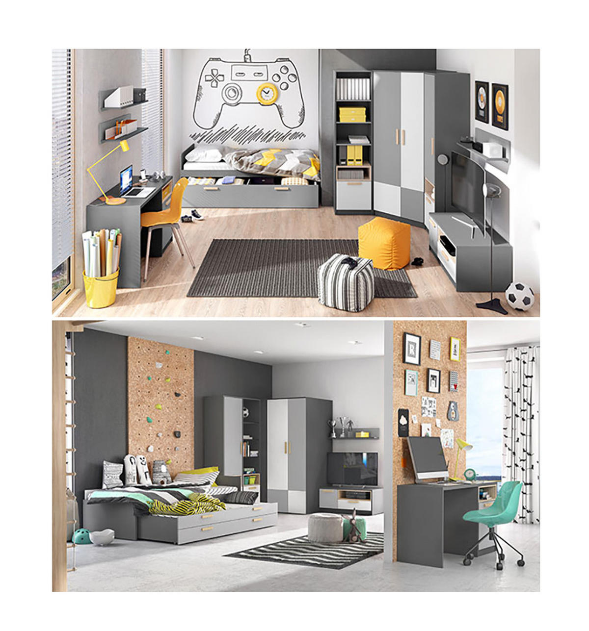 HIGHBOARD Pok graphit / weiß / Grau / Buche Ibsen 90 / 40 / 130cm - Multicolor/Graphitfarben, Holz/Holzwerkstoff (90/130/40cm) - Feldmann-Wohnen