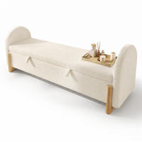BETTBANK 166x47x61 cm Weiß mit Stauraum - Weiß, Holz (166/61/47cm) - FLIEKS