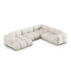 PANORAMASOFA rechts Loretto aus strukturiertem Stoff beige 5 Sitzplätze - Beige, Textil (250/68/345cm) - Cosmopolitan Design