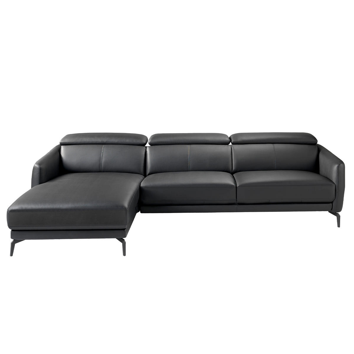 ECKSOFA Schwarz 283/174/94 cm - Schwarz, Leder (283/174cm) - ANGEL CERDA