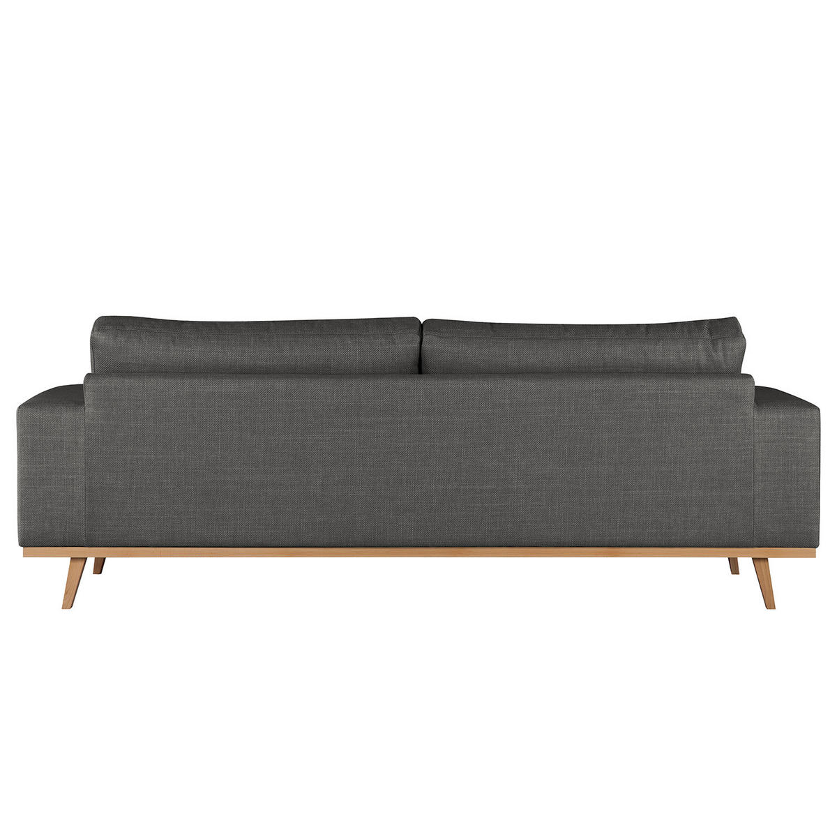 2-SITZER SOFA - Dunkelgrau/Buchefarben, Buchenholz/Textil (197/81/88cm) - home24