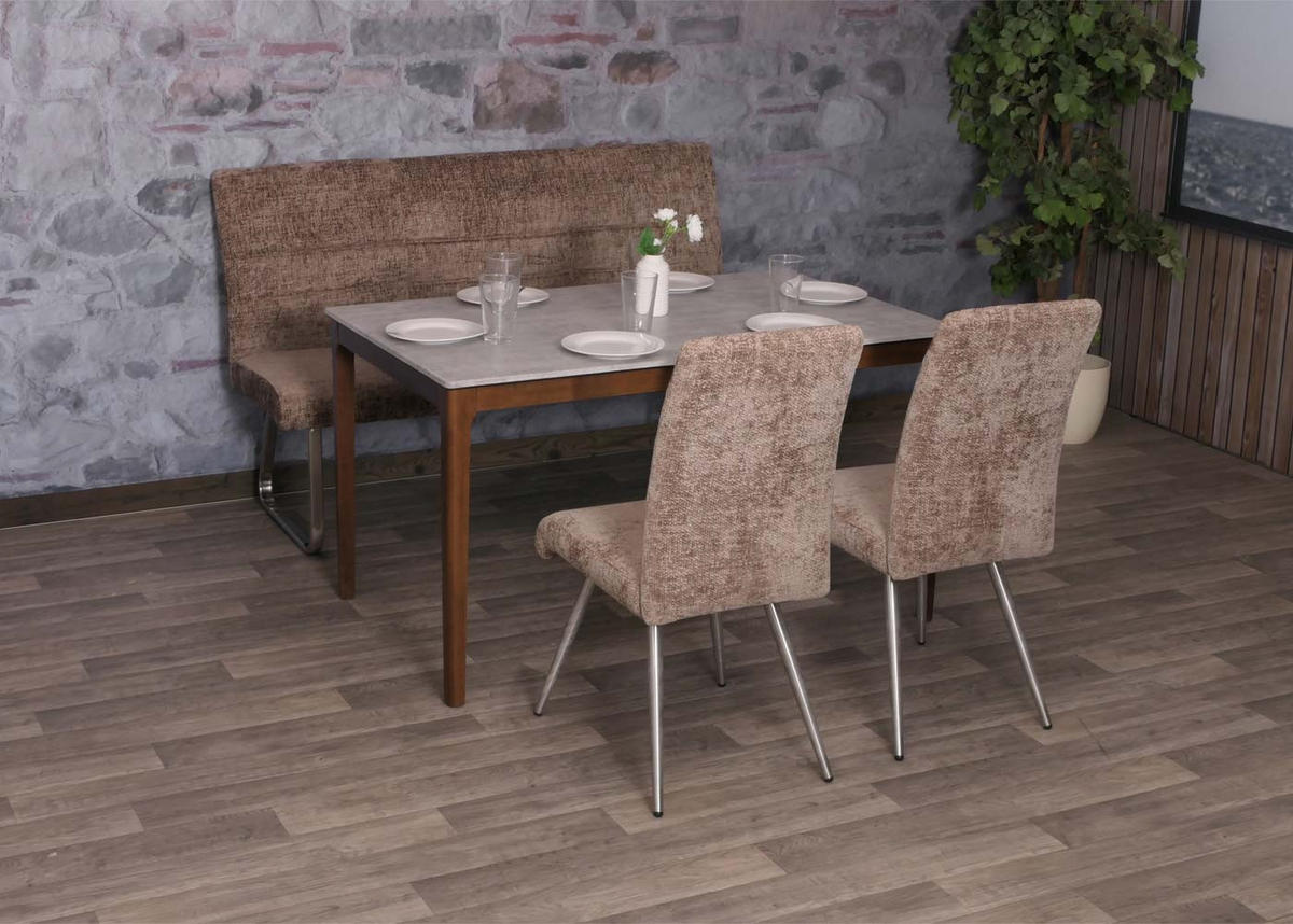 ESSZIMMER-SET Braun 3er-Set - Braun, Textil (160/100/65cm) - MCW