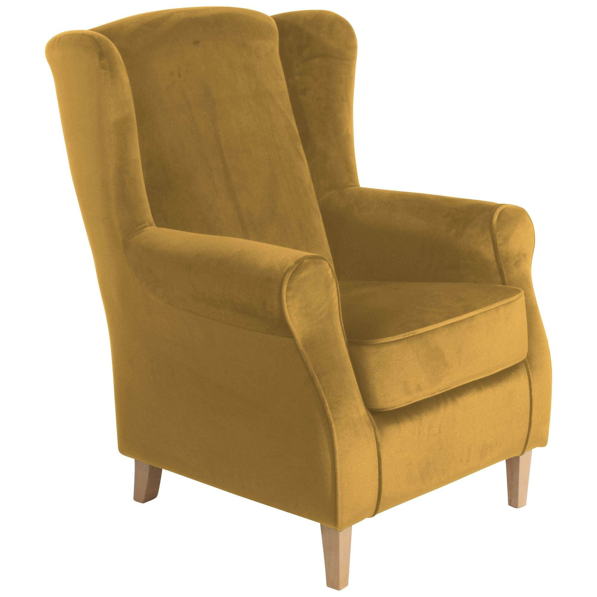 58aufmkessel Ohrensessel Messing, Buche 86x103x77 cm