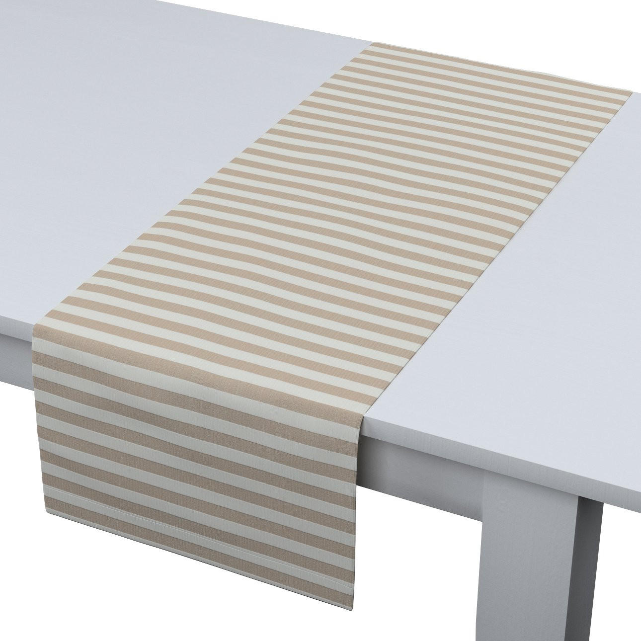 TISCHLÄUFER Quadro, braun und weiß, 40x130 cm - Beige, Textil (40/130cm) - Dekoria