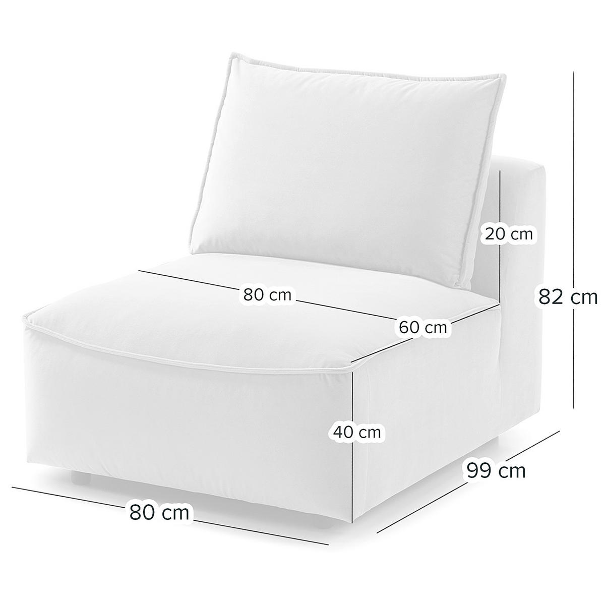 MODULSESSEL - Beige, Textil (80/82/99cm) - home24