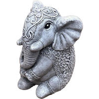 STEINFIGUR indischer Elefant frostfest Steinguss massiv - Grau, Stein (12/14/10cm) - stoneandstyle