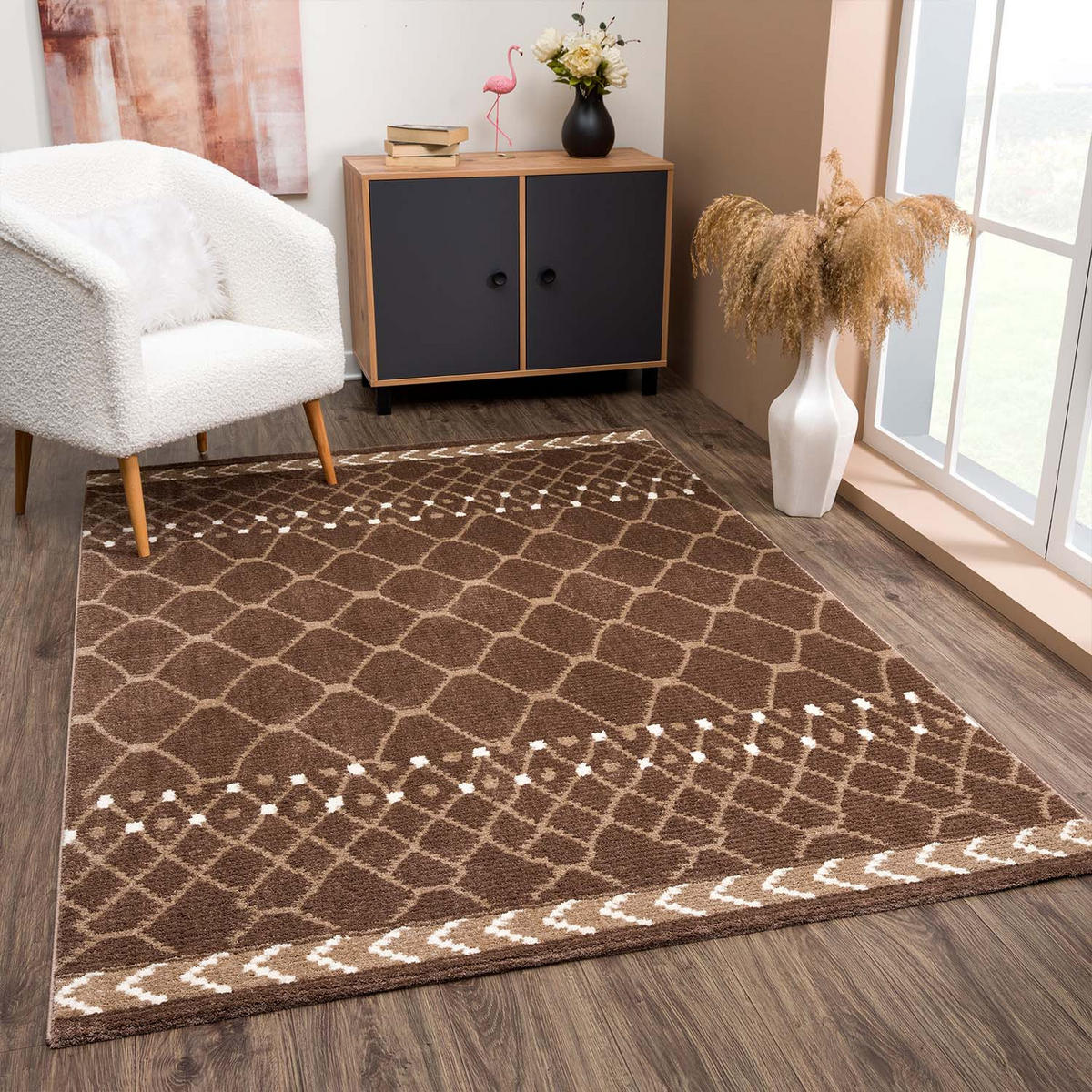 KURZFLOR-TEPPICH April 2312 Braun 140x200 cm - Braun, Textil (140/200cm) - carpet city