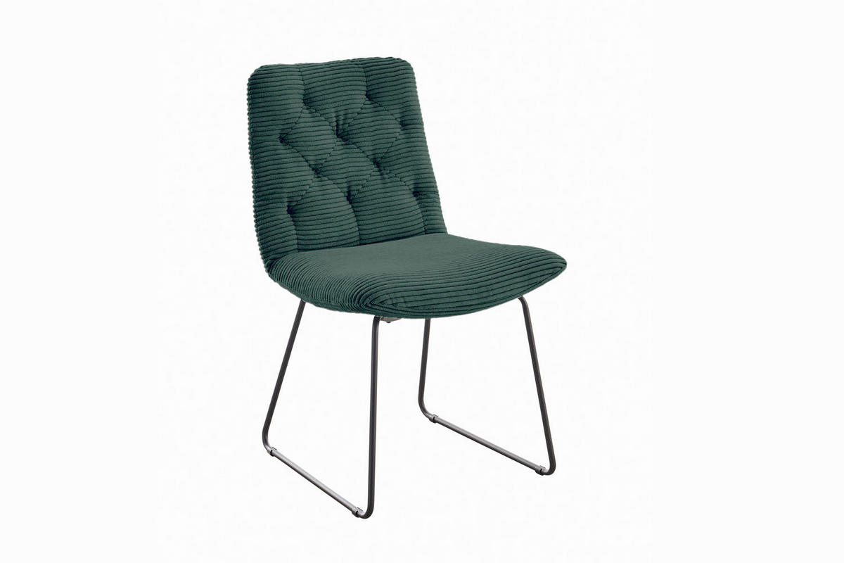ESSZIMMERSTUHL NEW CHARME Smaragdgrün Cord - Smaragdgrün, Textil (52/87/66cm) - KAWOLA