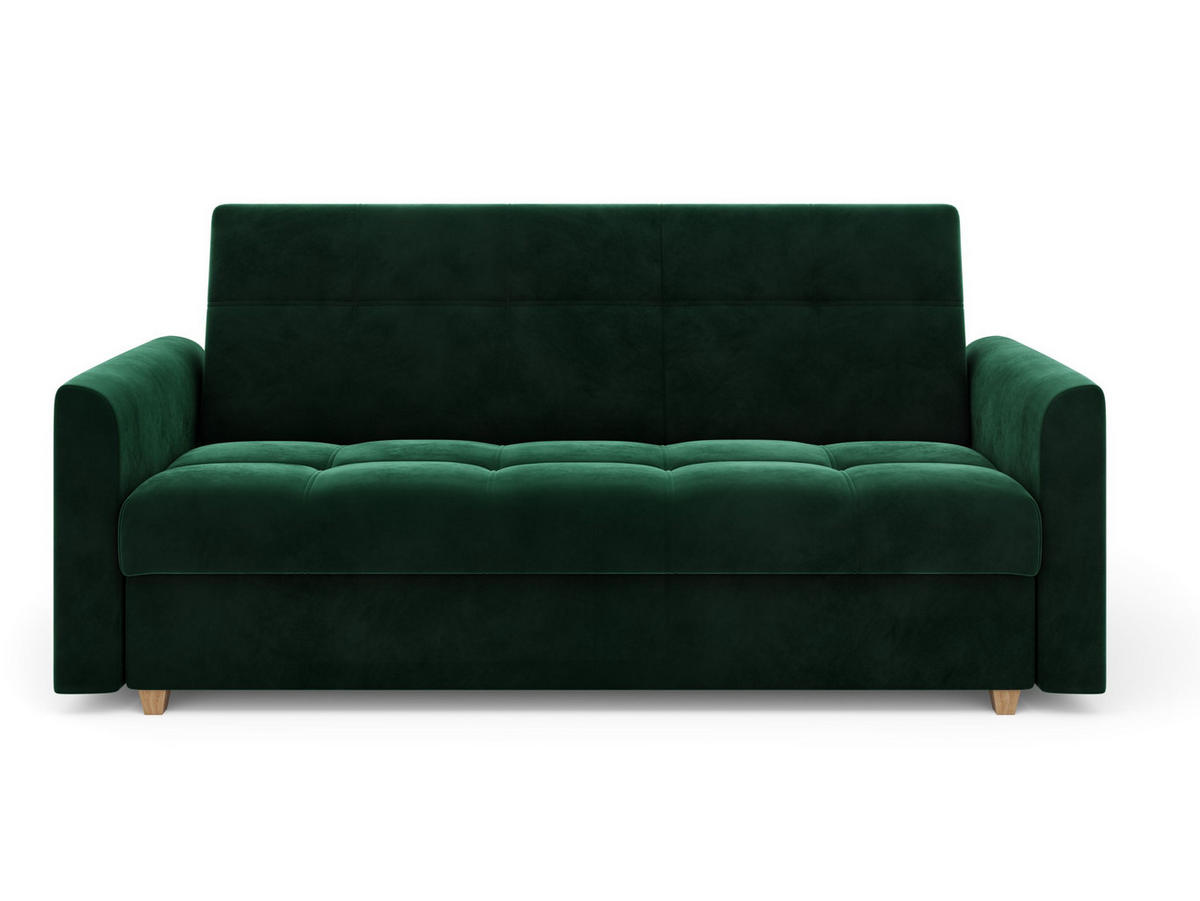 SOFA LENTO mit Schlaffunktion ITAKA 10 mit Stauraum - Grün, Textil (87/95/216cm) - Bedante