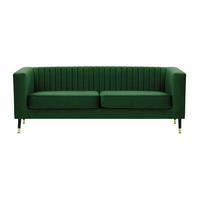 DREISITZER SOFA Slender-Velluto 10 - Grün, Holz/Textil (201/71/83cm) - SLF24