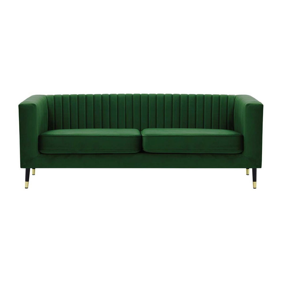 DREISITZER SOFA Slender-Velluto 10 - Grün, Holz/Textil (201/71/83cm) - SLF24