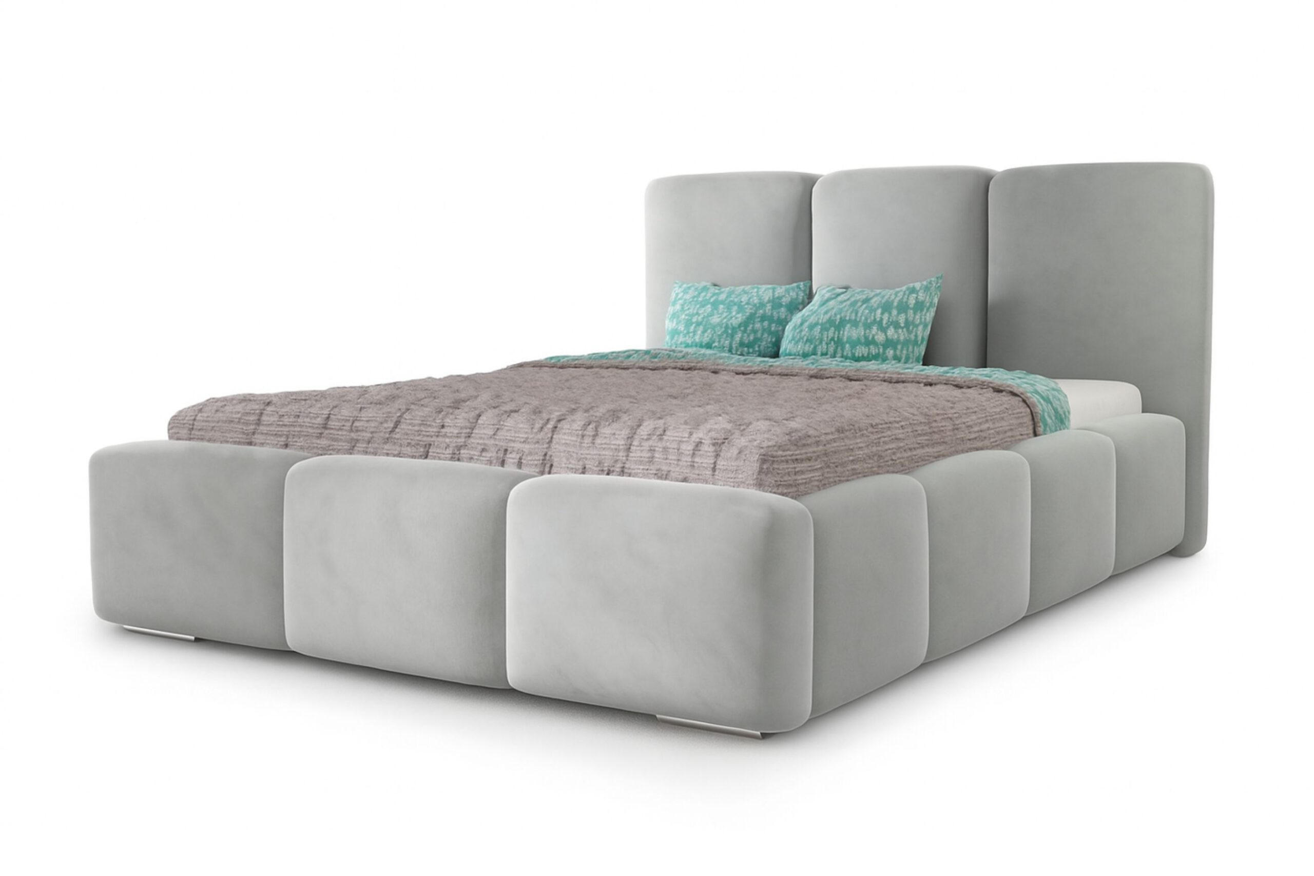 Agmat-Furniture Polsterbett Grau 200x200 cm