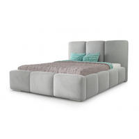 POLSTERBETT ROYAL, 200 x 200 cm mit Bettkasten und Lattenrost aus Metall, Velourstoff, Frabe: Grau - Grau, Holz/Kunststoff (200/200cm) - Agmat-Furniture