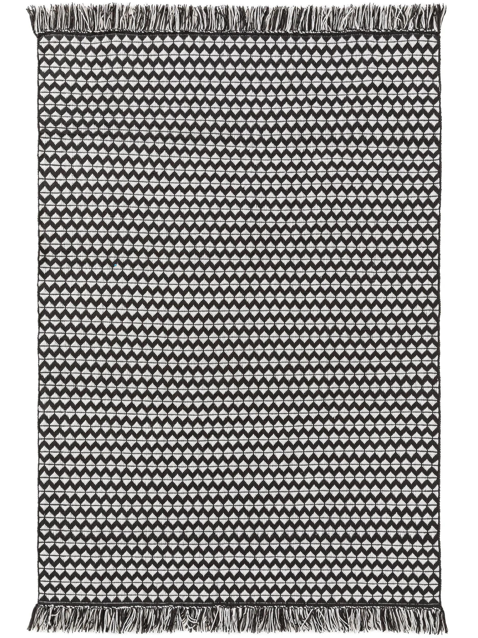 TEPPICH aus recyceltem Material Morty Schwarz/Weiß 160x230 cm - Schwarz, Textil (160/230cm) - benuta Pure