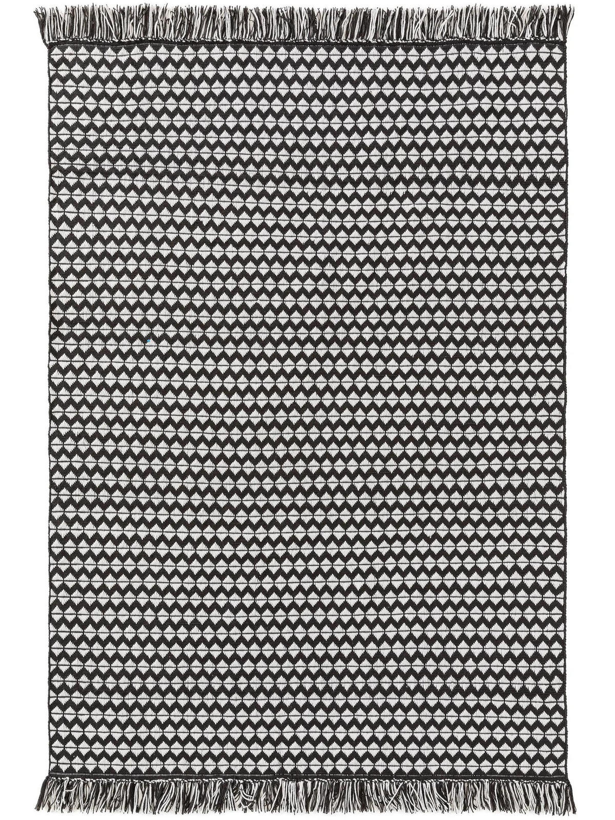 TEPPICH aus recyceltem Material Morty Schwarz/Weiß 160x230 cm - Schwarz, Textil (160/230cm) - benuta Pure