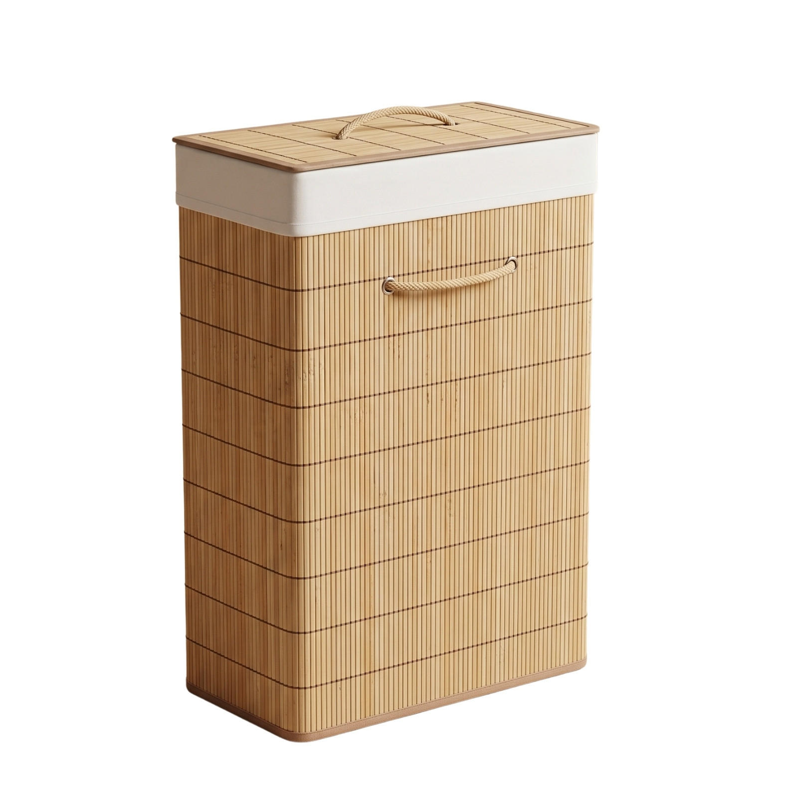 WÄSCHEKORB aus Bambus 40/19/57 cm - Beige, Naturmaterialien (19/57/40cm) - NUXIO