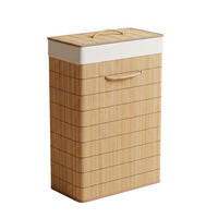 WÄSCHEKORB aus Bambus 40/19/57 cm - Beige, Naturmaterialien (19/57/40cm) - NUXIO