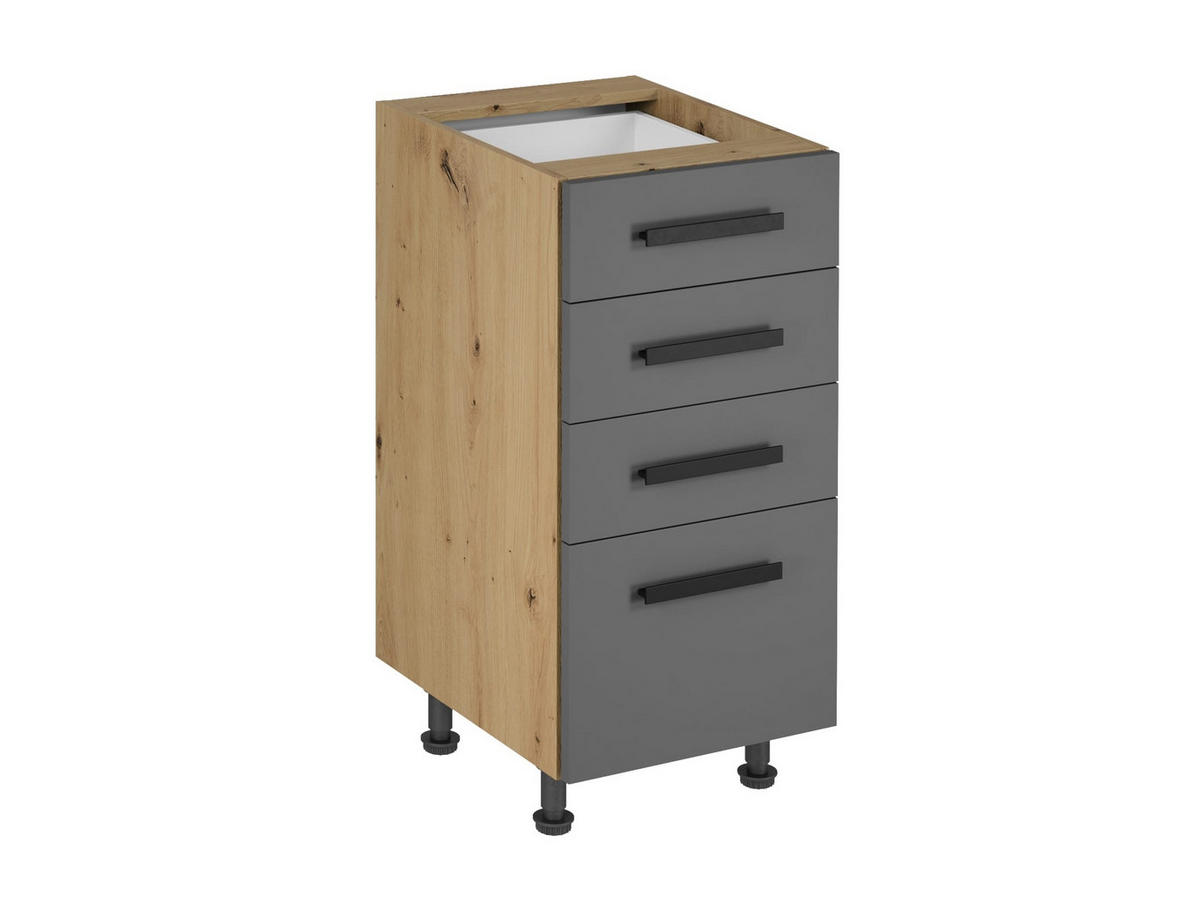 UNTERSCHRANK 40 cm – Nexa D40S4 – Beige / Push-to-Open Mechanismus - Beige, Holzwerkstoff (40/82/47cm) - ROYAL24_MARKT