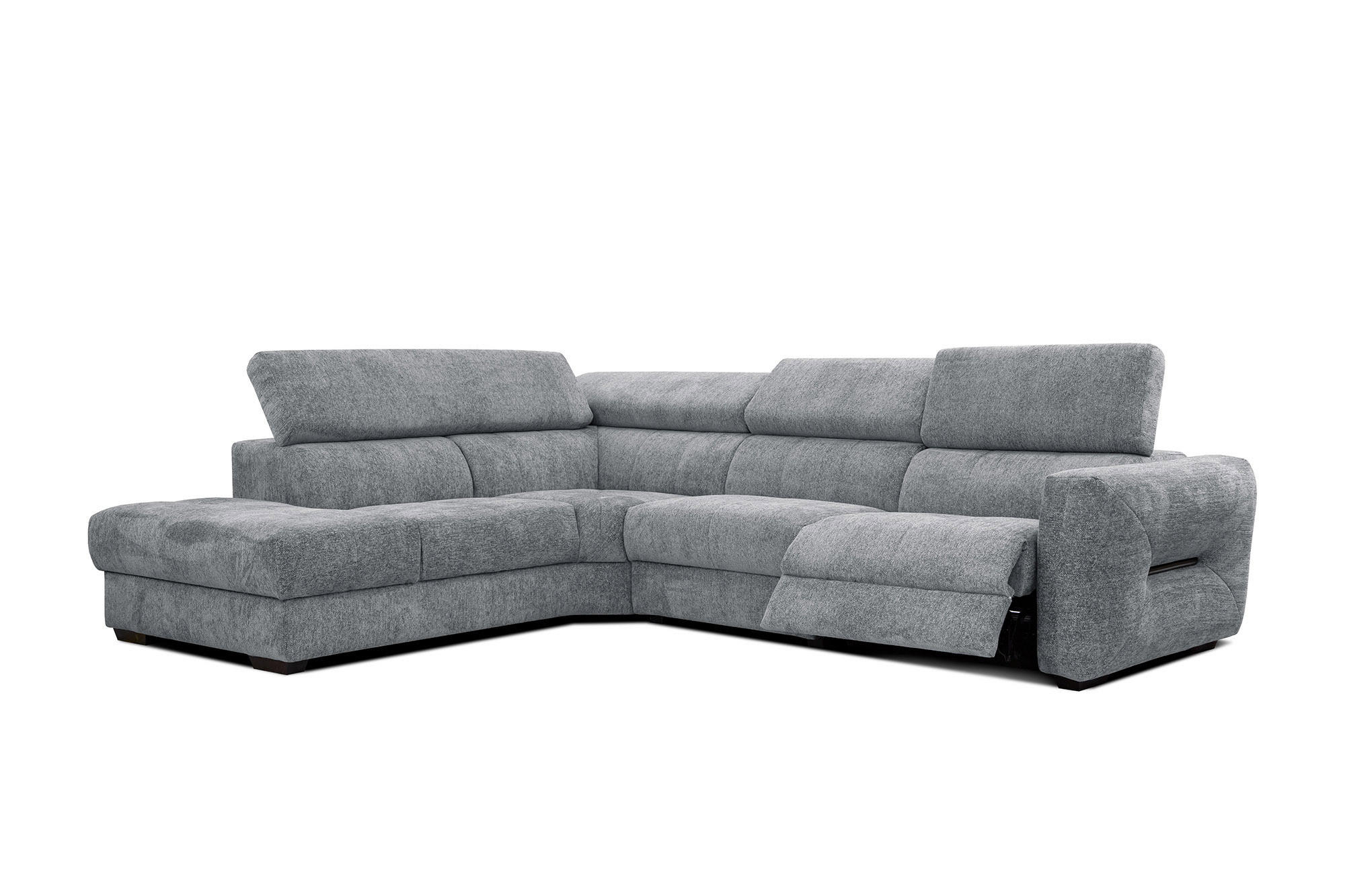 ECKSOFA CALVERA 5-Sitzer mit 1 Relaxfunktion, grau - Grau, Holzwerkstoff/Textil (239/298cm) - Courtois Laville