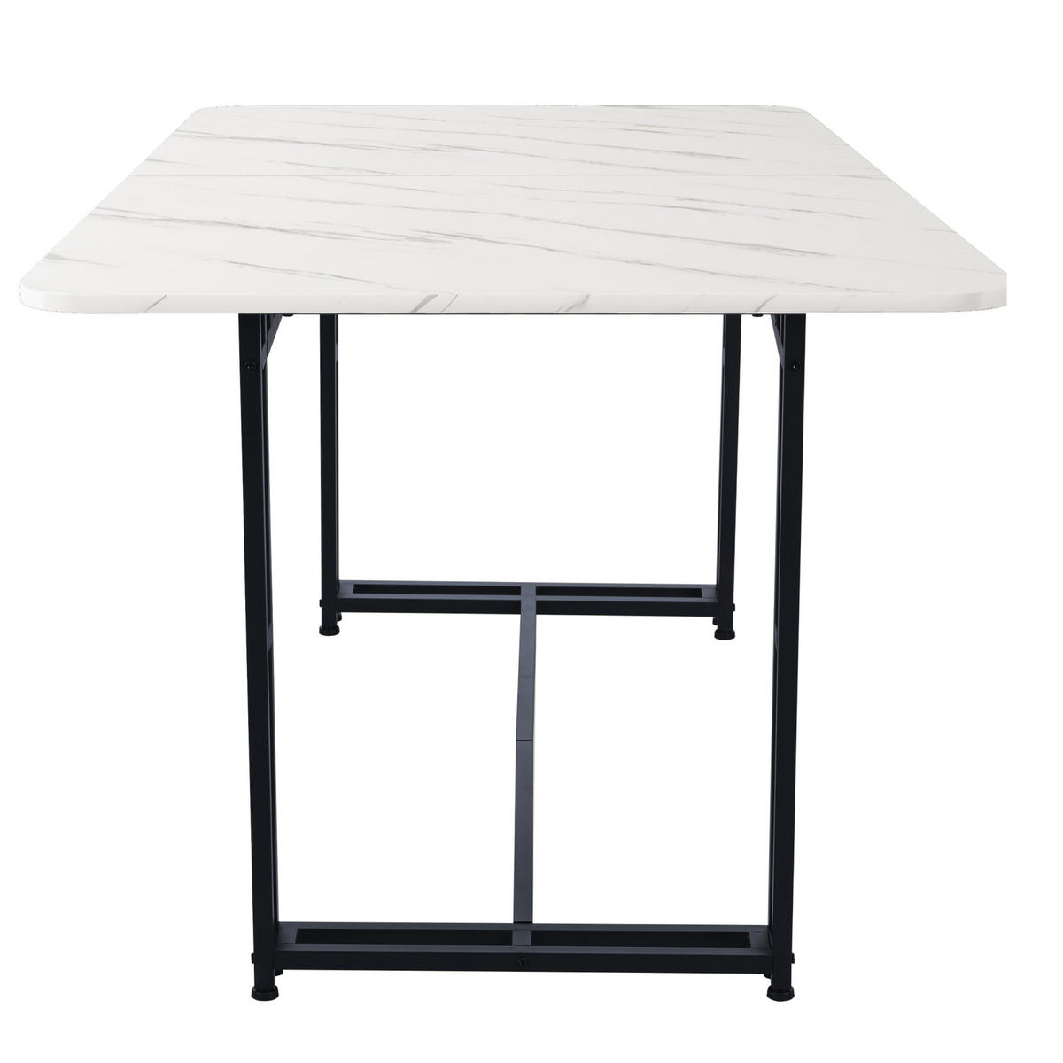 ESSTISCH 140/80/74 cm mit schwarzen Metallbeinen in modernem Design - Weiß, Holzwerkstoff (140/80/74cm) - OKWISH