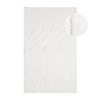 BADTEPPICH Waschbar Bath Waves 400 Weiß 40x60 cm - Weiß, Textil (40/60cm) - carpet city
