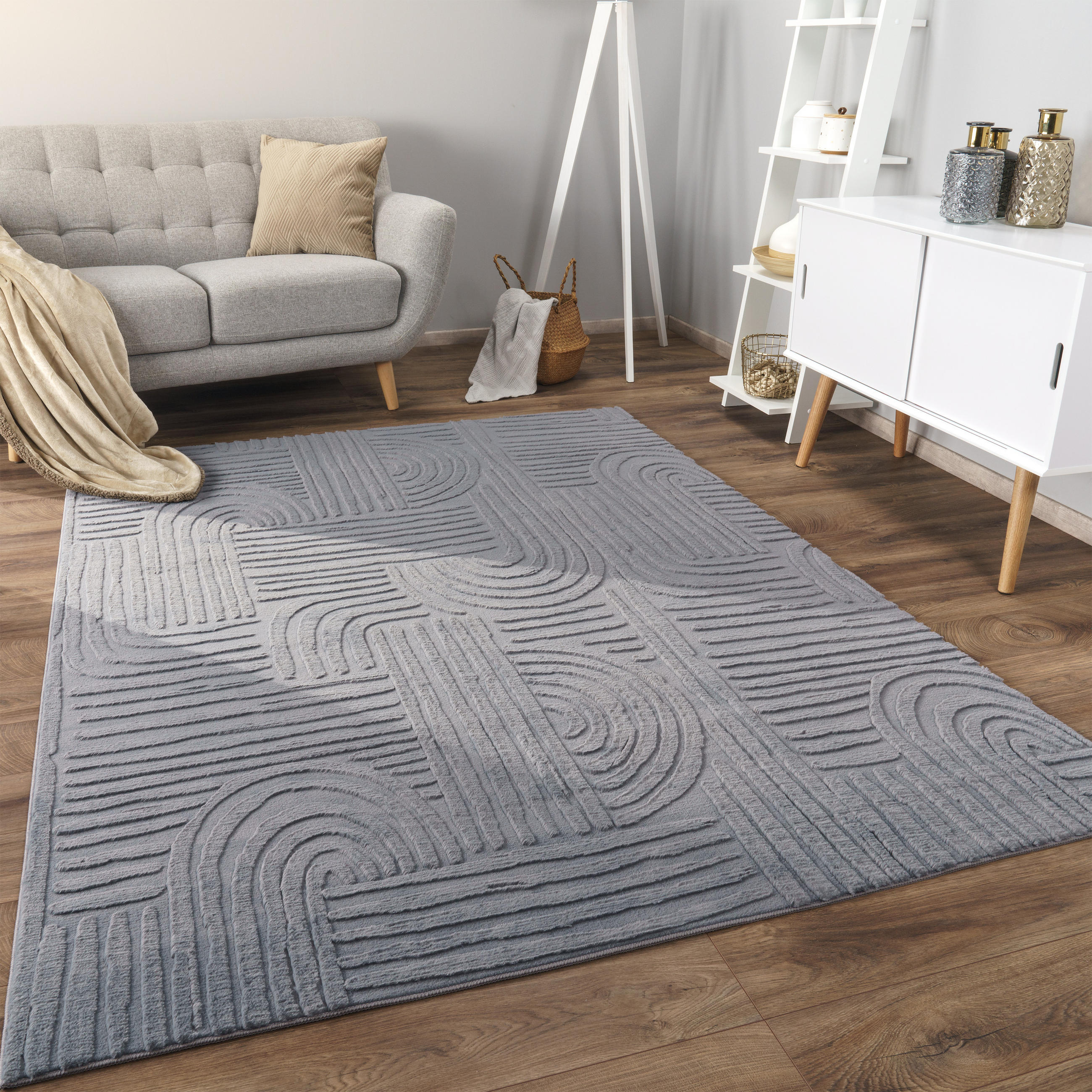 KURZFLORTEPPICH 80/150 cm Lelystad 527 - Anthrazit, Textil (80/150cm) - Paco Home