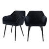ESSZIMMERSTUHL Samt Schwarz 2er Set - Schwarz, Metall (63/80/60cm) - ML-DESIGN