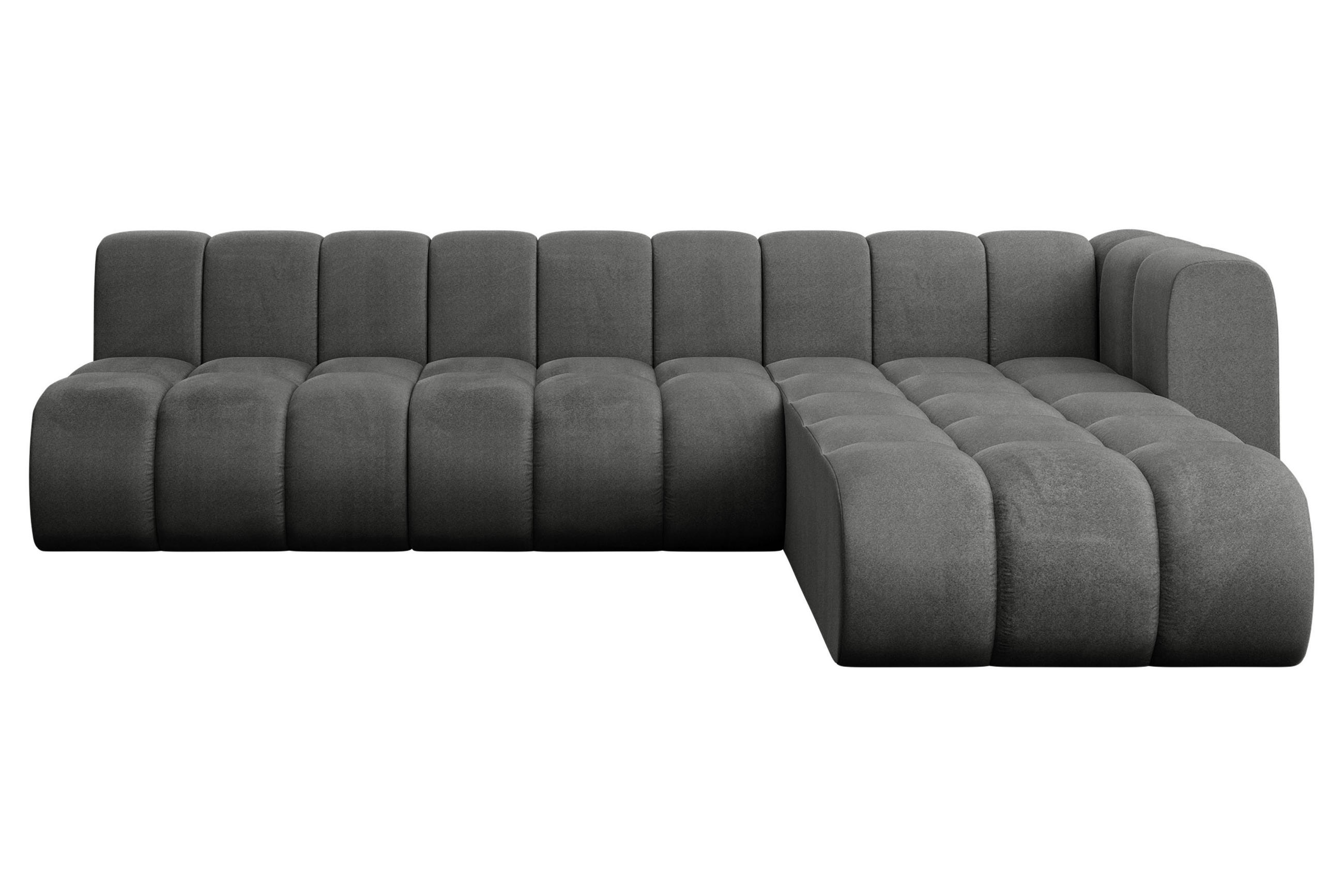 ECKSOFA modulares Sofa Darnel-L2 - 296x177x70 cm Dunkelgrau - Dunkelgrau, Holzwerkstoff/Textil (296/177cm) - ALTDECOR
