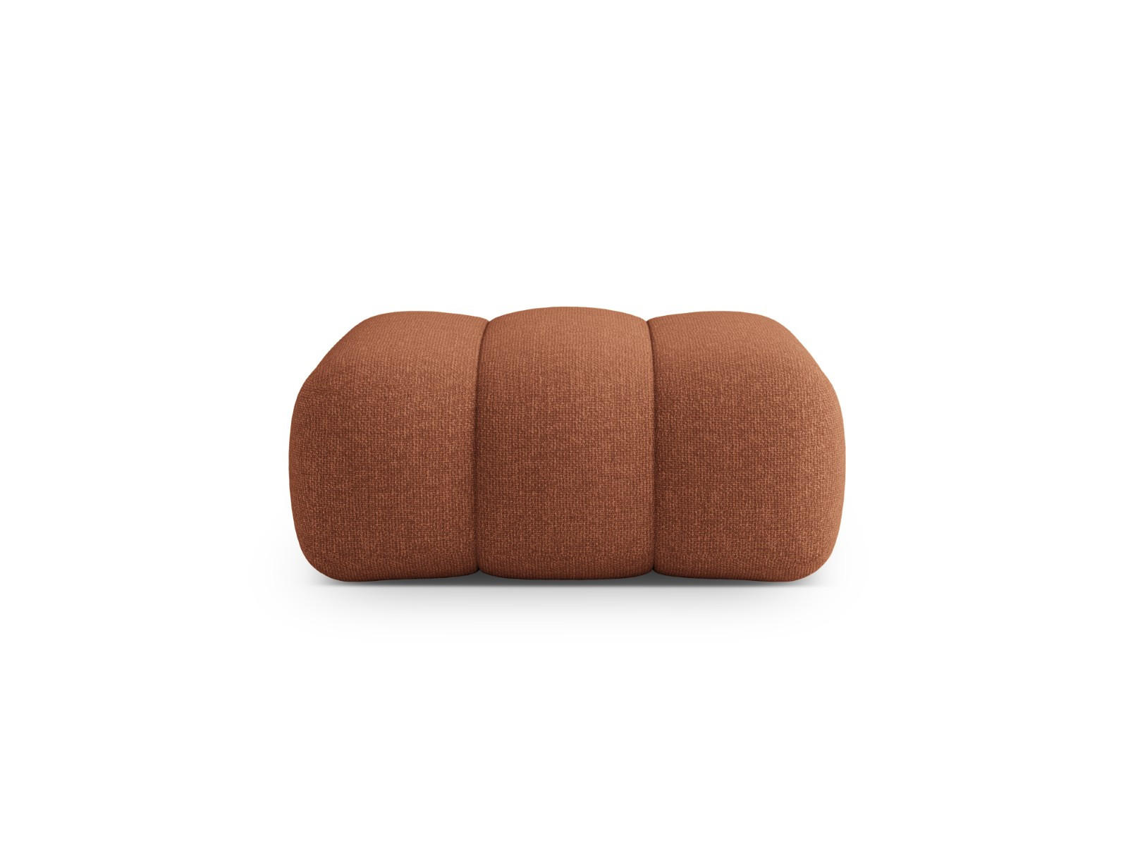 POUF Koge aus Chenille-Stoff ziegelrot - Orange, Textil (95/40/95cm) - Cosmopolitan Design