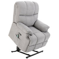 MASSAGESESSEL mit Aufstehhilfe Relaxsessel Fernsehsessel mit Wärmefunktion Grau - Grau, Kunststoff (95/105/83cm) - HOMCOM