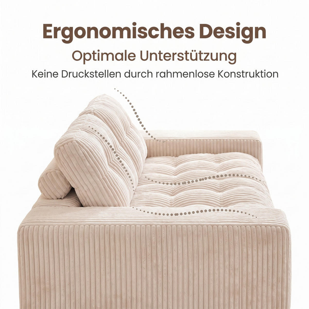 SCHLAFSOFA 140/85/54 cm Beige Cord - Beige, Textil (85/54/140cm) - Oxeza