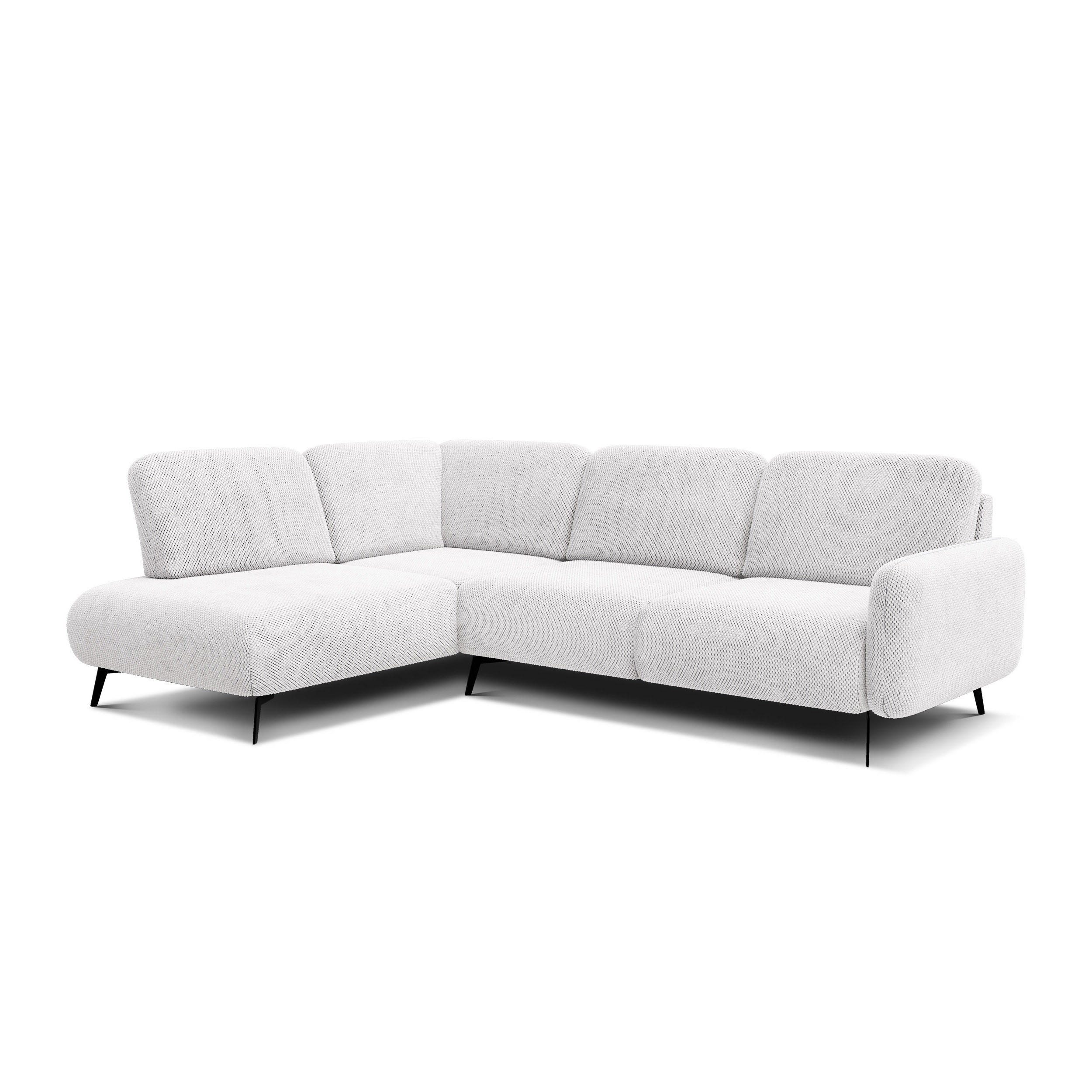 ECKSOFA FEBE 5-Sitzer links, creme - Creme/Schwarz, Holz/Textil (271/190cm) - Courtois Laville