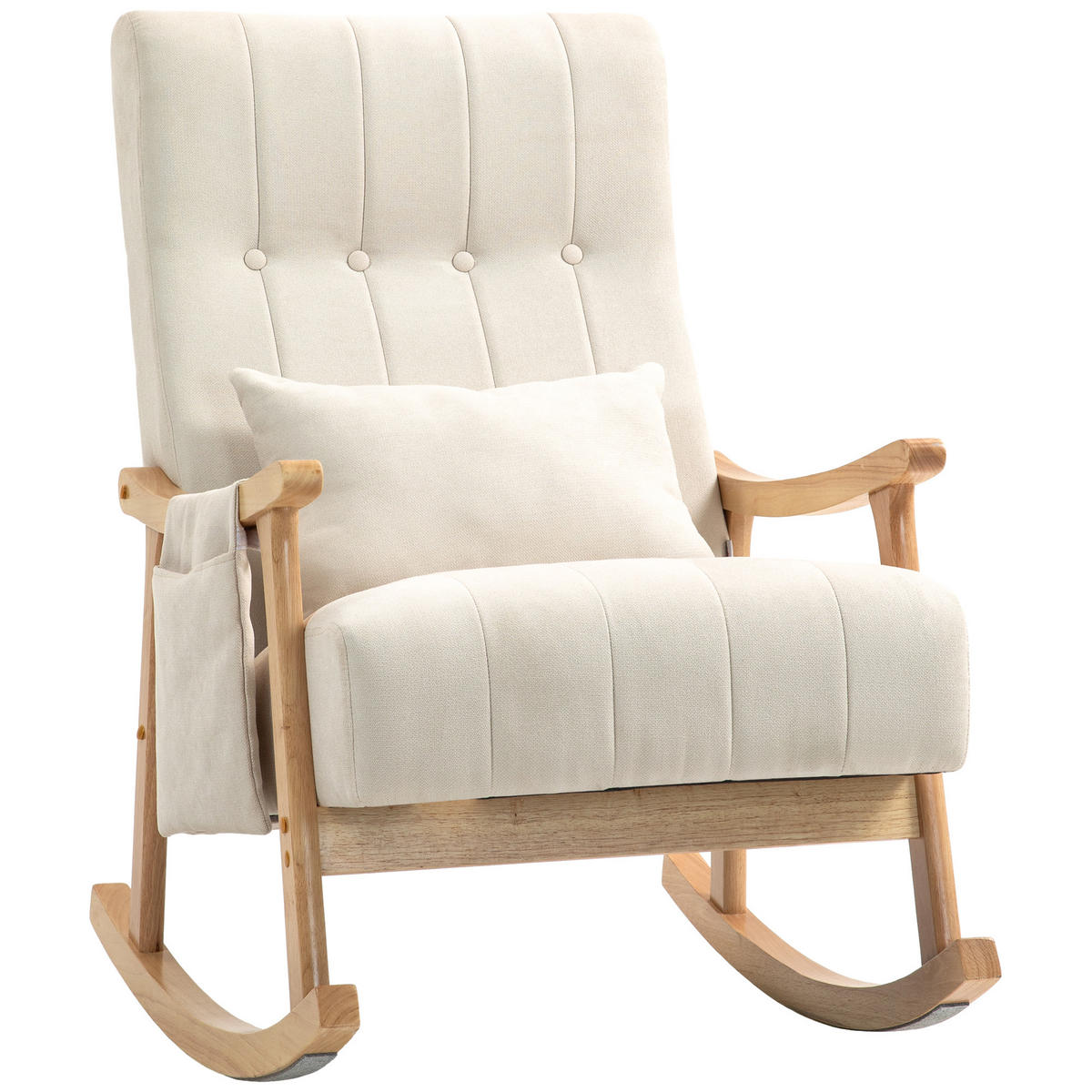 SCHAUKELSTUHL DE-07520 mit Nierenkissen und breitem Sitz Beige - Beige, Textil (65/98/90cm) - ComfortXL