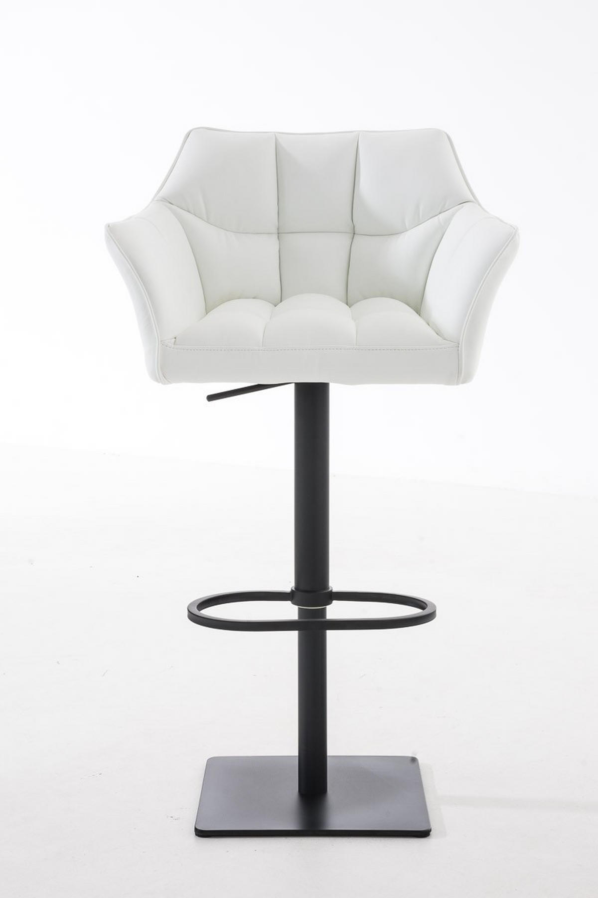 BARHOCKER Damaso 88x64x45 cm weiß - Weiß, Leder (64/88/45cm) - furnicato