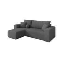 ROHOVÁ SEDAČKA s funkcí spaní, otoman vlevo SENO-L 249x139x85 šedá bouclé - šedá/černá, kompozitní dřevo/textil (249/139cm) - ALTDECOR