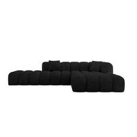 ECKSOFA Ottomane Rechts OLEA-L2 - 289x176x71 cm Schwarz - Schwarz, Holzwerkstoff/Kunststoff (289/176cm) - ALTDECOR
