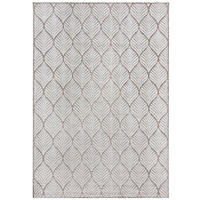 TEPPICH Outdoor Blätter, Terrasse schmutzabweisend Beige Rechteckig 80x150 - Beige, Textil (80/150cm) - KADIMA DESIGN