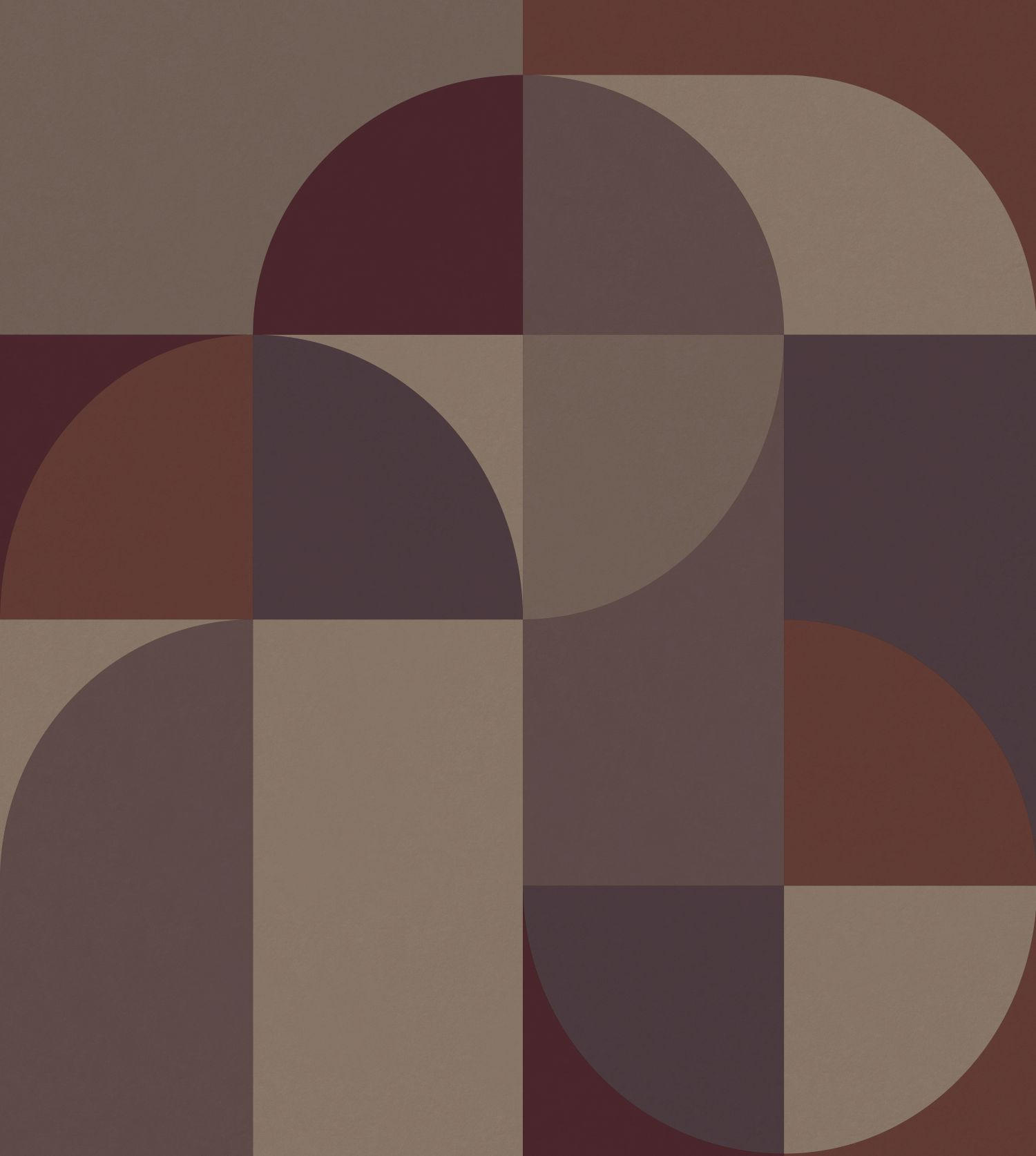 FOTOTAPETE Kreise im Bauhaus-Stil 2.5 x 2.79 m - Lila, Papier (250/279cm) - ESTAhome