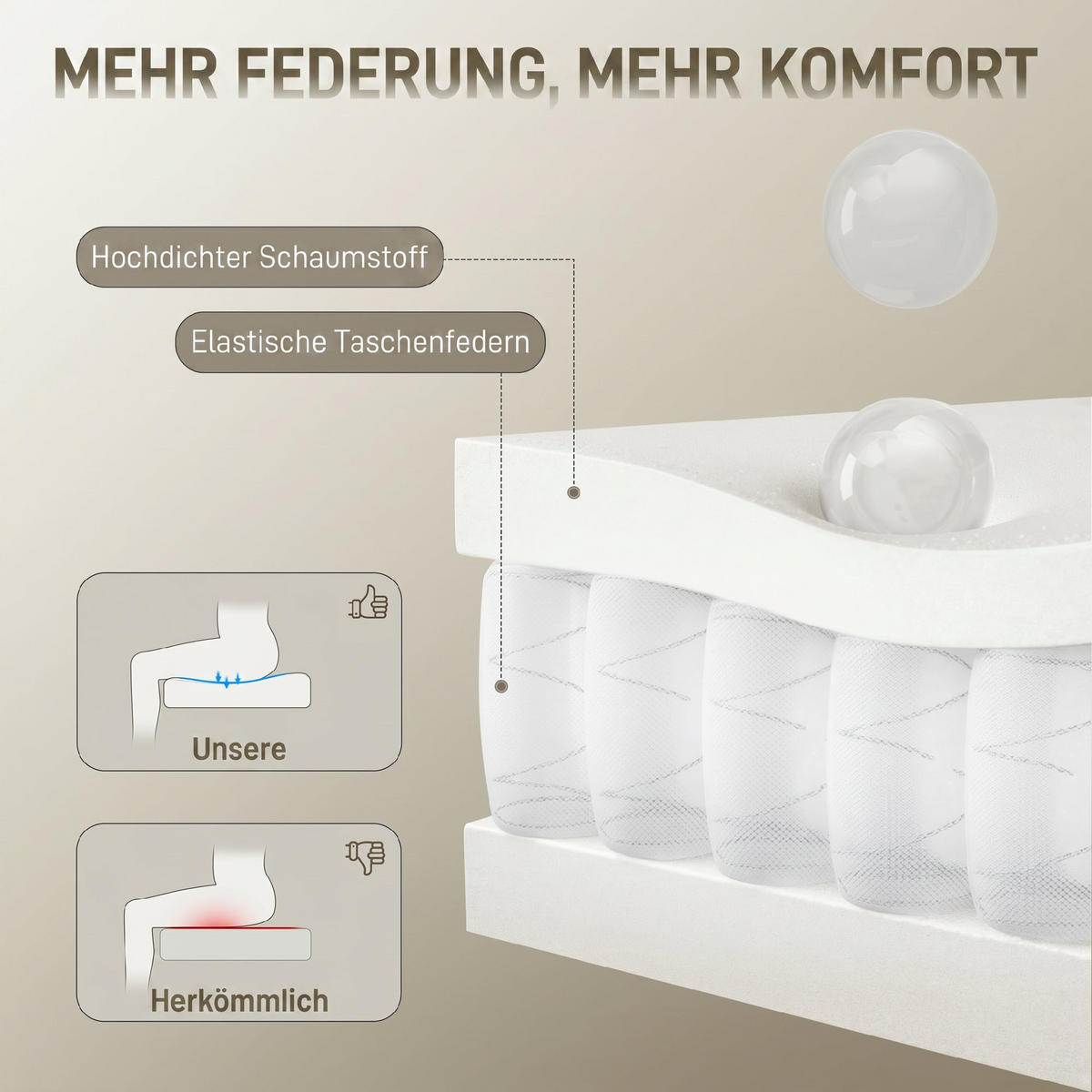 BÜROSTUHL mit verstellbarer Kopfstütze, ergonomischer Schreibtischstuhl, Kippfunktion, höhenverstellbar, Grauweiß - Hellgrau, Textil (65/123/75cm)