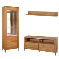 WOHNZIMMER-SET Latina Honig Eiche 3-teilig - Honigeiche/Braun, Holz/Holzwerkstoff (225/200/42cm) - Feldmann-Wohnen