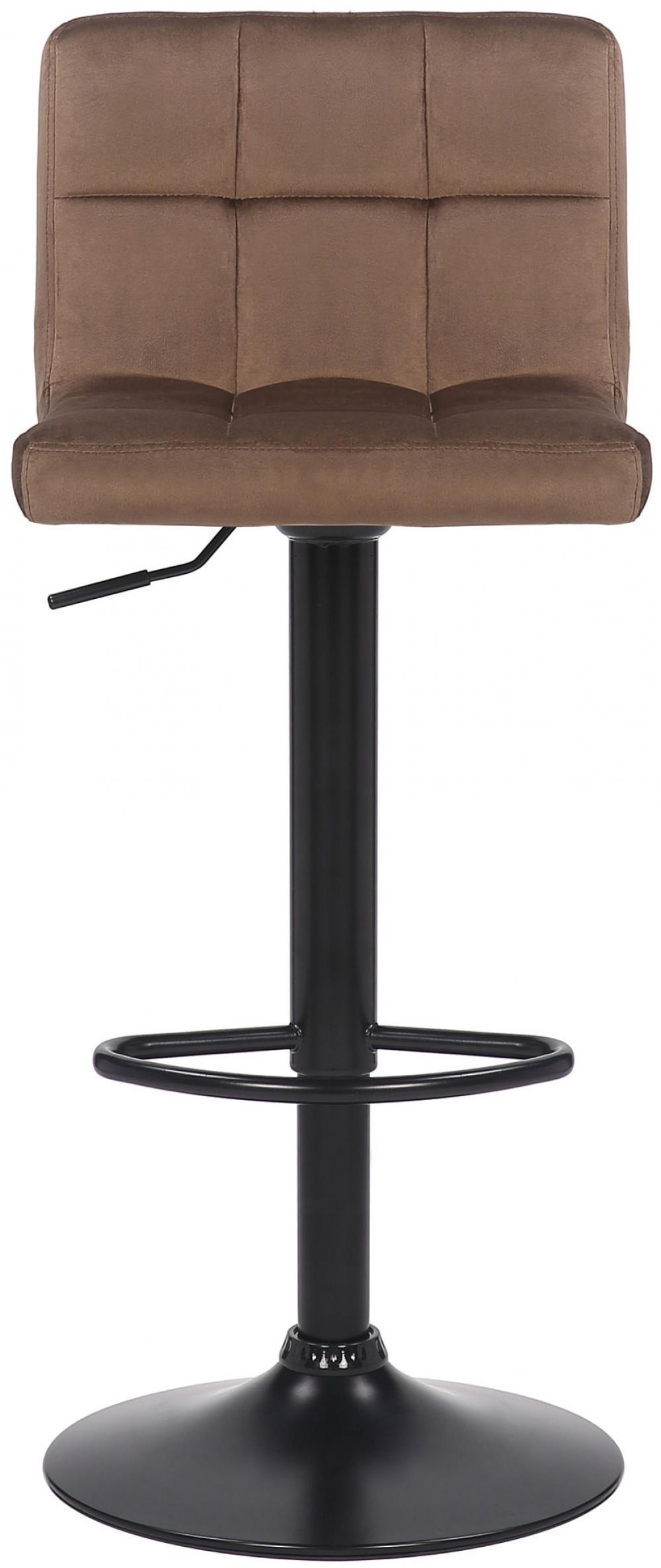 BARHOCKER 2er Set Samt Braun - Schwarz/Braun, Textil/Metall (40/85/40cm) - CLP